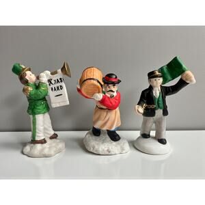 Mercuries 3pc Christmas Village Set-1990s-Sweet Shop-Train Conductor-Band Man